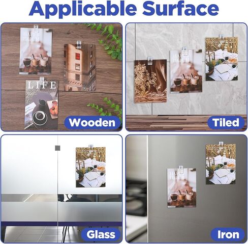 200PCS Self Adhesive Clips, Plastic Wall Hanging Clamp Sticky for Tapestry Poster Photo Office Home Decorations, Clear 1x0.5 Inch in Saudi Arabia