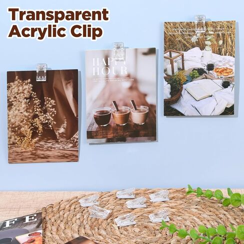 200PCS Self Adhesive Clips, Plastic Wall Hanging Clamp Sticky for Tapestry Poster Photo Office Home Decorations, Clear 1x0.5 Inch in Saudi Arabia