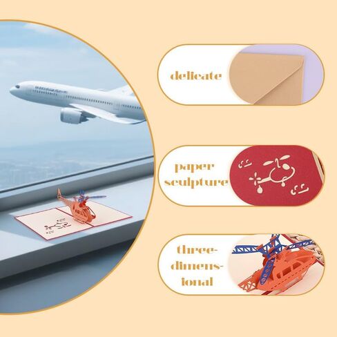 Airplane Pop up Card for Airline Pilot Birthday Gift Card for Friends Husband Dad Pilot Retirement Gift for Men Uncle Aviation Lover Birthday Cards for Women Men Daughter Son Nephew Airplane Card in Saudi Arabia