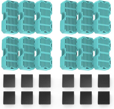 Cat Water Fountain Filters Replacement for 2.2L & 3.2L Square Stainless Steel Cat Fountains, 7L Dog Water Fountains, 6 Carbon Filters & 6 Pre-Filter Sponges, Replacement Filters Pack of 6+6 in Kuwait