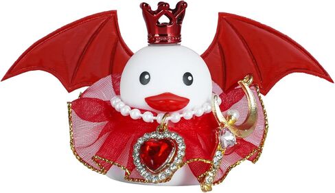 Angel Rubber Duck with Purple Glitter Wings,Squeaky Duck for Jeep Ducking Car Dashboard Decoration Baby Bath Toy with Crown,Sunglasses and Pearl Necklace in Saudi Arabia