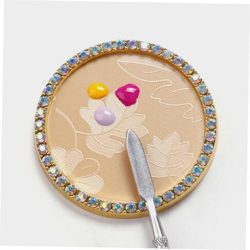2pcs Round Rinestons Nail Art Display Palette Tray for Home Salon Gel Polish Mixing Resin Resin Resin Resin in Saudi Arabia