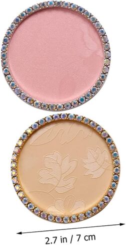 2pcs Round Rinestons Nail Art Display Palette Tray for Home Salon Gel Polish Mixing Resin Resin Resin Resin in Saudi Arabia