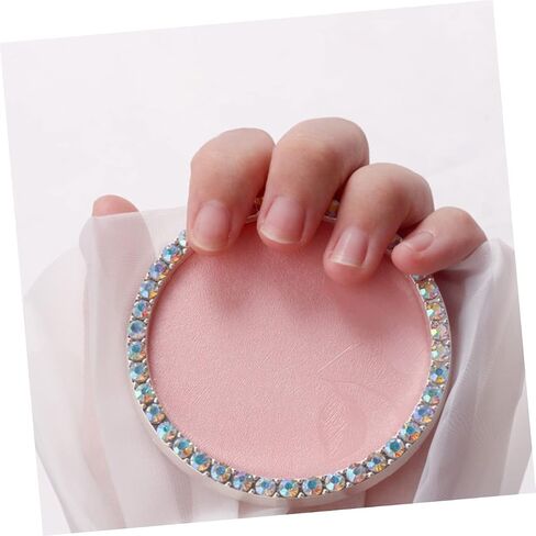 2pcs Round Rinestons Nail Art Display Palette Tray for Home Salon Gel Polish Mixing Resin Resin Resin Resin in Saudi Arabia