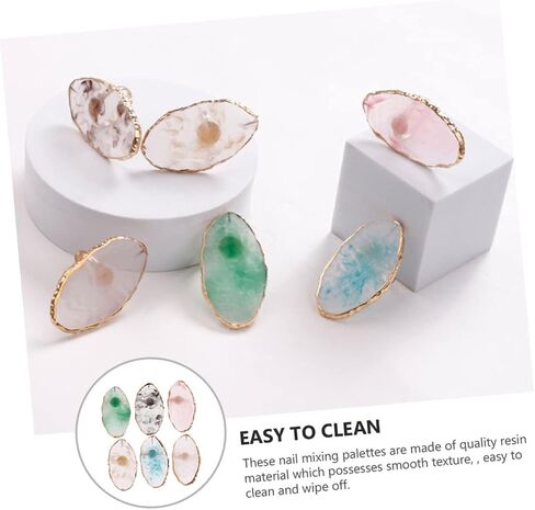6Pcs Nail Art Palette Color Mixing Trays for Nail Painting Material Chic Design for Blending Nail Colors Lipsticks and Pigments in Saudi Arabia