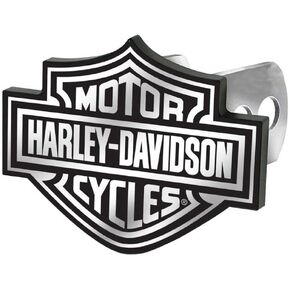 License Plate Shop Harley-Davidson Auto Hitch Plug Black & White Bar Shield -2287 by Plasticolor