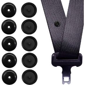 Seat Belt Button Stop 5 Pack Universal Fit Seat Belt Stopper Kit Prevent Seat Belt Buckle from Sliding Down Snap-On System No Welding Required