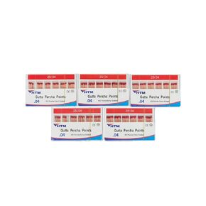 HTM Gutta Percha Points 0.04 Special Taper #15,#20,#25,#30,#35,#40,#15-#40,#45-#80 per Box 60 Points（0.04-#25-5 Pack） in Kuwait