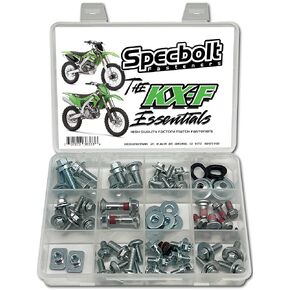 Specbolt KX 250F 450F Essentials Bolt Kit Fits: All Kawasaki KXF250 KXF450 KXF 250 450 Kick Start Seat Subframe Fenders Brake Rotors Sprocket Fork Guards and much more