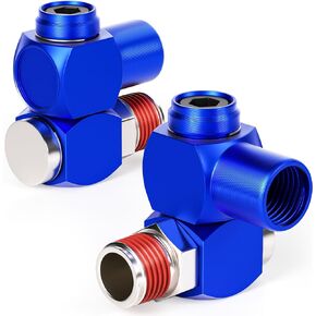 TAILONZ PNEUMATIC Blue 1/4 Inch Air Tool Swivel Fitting 360 Degree Swivel Air Hose Connector Industrial Swivel Portable Air Tool Adapter（Pack of 1）