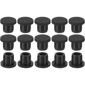 MECCANIXITY Silicone Rubber Hole Plug Soft Flexible Stopper for 9-10mm Hole Black 15 Pieces