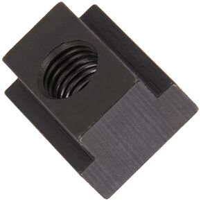 Te-Co 41412T Black Oxide 1018 Steel Tapped Through T-Slot Nut, 1/2"-13 TPI, 3/4" Height x 1-1/8" Width x 11/16" Table Slot (Pack of 5)
