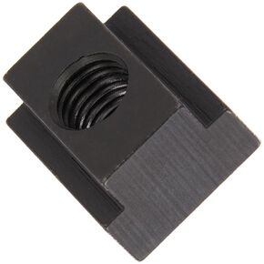 Te-Co 41434T Black Oxide 1018 Steel Tapped Through T-Slot Nut, 5/16"-18 TPI, 1/2" Height x 7/8" Width x 1/2" Table Slot (Pack of 5)