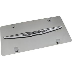 Chrysler Wing Logo Polished Stainless Steel License Plate