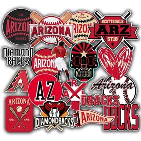 25 PCS Aizona Stickers Vinyl Diamondbacks Stickers Pack Baseball Team Stickers for Water Bottle, Laptop, Bicycle, Computer, Motorcycle, Travel Case, Car Decal Decoration Sticker 2-2.5 inches