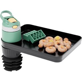 Car Seat Travel Tray for Kids Car Seat Tray with Expandable Base for Snacks, Toys, Books, Entertainment Kids Travel Essentials Fits Most Cup Holders