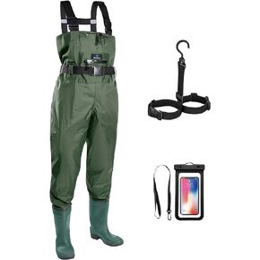 Chest Waders for Men with Boots, 2-Ply Nylon/PVC Waterproof Fishing & Hunting Waders for Men and Women
