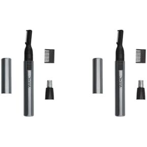 Wahl Micro Groomsman Battery Personal Trimmer for Hygienic Grooming with Rinseable, Interchangeable Heads for Eyebrows, Neckline, Nose, Ears, & Other Detailing - 05640-600