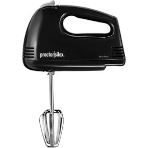 Proctor Silex Easy Mix 5-Speed Electric Hand Mixer with Bowl Rest, Compact and Lightweight, 100 Watts of Peak Power, White