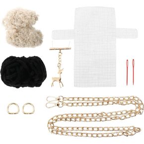 ABOOFAN 1 Set DIY Cross Stitch Purse Needlepoint Kits for Beginners Make a Cute Crossbody Purse Cross Stitch Kits for Kids and Adults Black