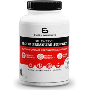 Dr Emery's Blood Pressure Support Capsules Magnesium D3 Potassium Zinc Vegan SugarFree 180Caps