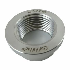 1/4" NPT Stainless Steel 304 Female Threaded Stepped Weld Bung with Top Head