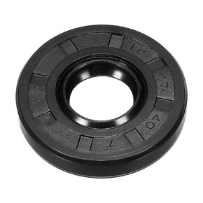 PATIKIL Oil Seal, TC 17mm x 40mm x 7mm Nitrile Rubber Cover Double Lip Spring Loaded Oil Shaft Seal for Bearing Shaft, Black