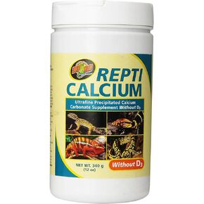 Zoo Med Repti Calcium Ultra Fine Precipitated Calcium Carbonate Reptile Supplement without Vitamin D3, 12-Ounce