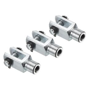 PATIKIL M6x1 نهاية قضيب أسطوانة الهواء، 3 عبوات أنثى خيط Y موصل بطول 33 مم لتركيب قدم أسطوانة الهواء، فضي