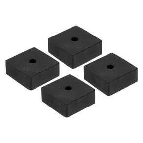 PATIKIL Rubber Anti-Vibration Pads, 8 Pcs Square Vibration Isolation Mats with Hole 1.97" x 1.97" x 0.8" for HVAC Air Conditioner Air Compressor Dryer, Black