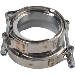 T304 Stainless Steel 3.0" ID to 4.0" ID Exhaust V-Band w/Clamps 3.0 Adapter Flange Reducer