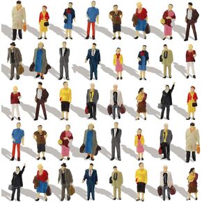 P8712 40pcs All Standing Pose Figures Assorted HO Scale Person Model Train Street People Desktop Decoration