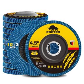 Flap Discs 4 1/2 for Angle Grinder, 12 Pcs Flap Discs 40 Grit, 4.5" x 7/8" High Density Zirconia Type 29 Flap Sanding Disc for Grinding, Rust Removal, Sanding and Finishing - 12 Packs