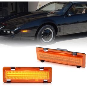 Gempro LED Side Marker Lights Compatible with 1982-1992 Chevy Camaro Pontiac Firebird Front Parking Signal Lamps 2PCS, Amber Len