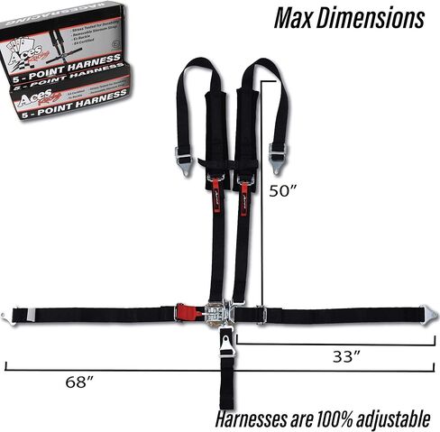 Aces Racing 5 Point Harness With 2 Inch Padding (Black) in Saudi Arabia