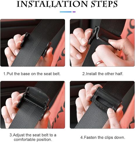 قطعتان لضبط حزام مقعد السيارة، مشابك حزام أمان قابلة للتعديل للبالغين، مشبك قفل موضعي لحزام حماية الكتف والرقبة، ملحقات داخلية للسيارة عالمية لمعظم المركبات (أسود) in Kuwait