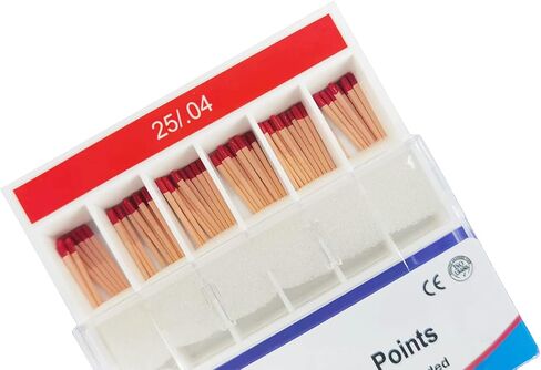 HTM Gutta Percha Points 0.04 تفتق خاص #15، #20، #25، #30، #35، #40، #15-#40، #45-#80 لكل صندوق 60 نقطة (0.04-#25-5 حزمة) in Kuwait