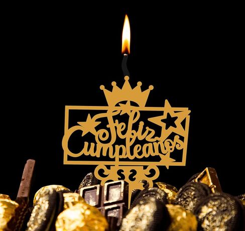 Princess Candle Topper Gold | Food-Safe & Reusable | Birthday, Baby Shower, Anniversary, Party Cake Decoration | Elegant Crown Topper for Kids & Adults in Saudi Arabia