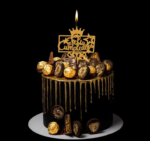 Princess Candle Topper Gold | Food-Safe & Reusable | Birthday, Baby Shower, Anniversary, Party Cake Decoration | Elegant Crown Topper for Kids & Adults in Saudi Arabia