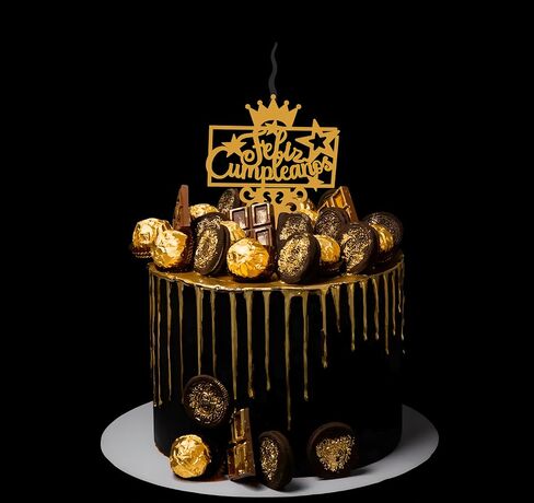 Princess Candle Topper Gold | Food-Safe & Reusable | Birthday, Baby Shower, Anniversary, Party Cake Decoration | Elegant Crown Topper for Kids & Adults in Saudi Arabia
