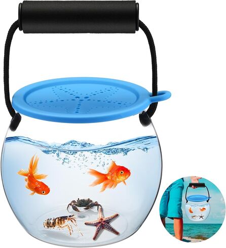 Feekoon Catch and Release Plastic Beach Aquarium Kit, Clear and Transparent Portable Handheld Tank, Great Concept for Catching and Release Critters, Ideal for Beach, Pool and Lake in Kuwait