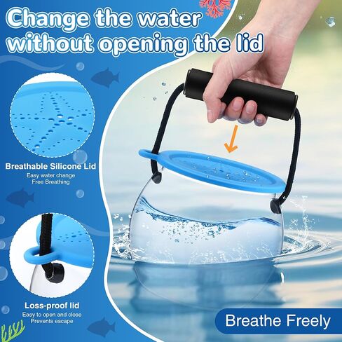 Feekoon Catch and Release Plastic Beach Aquarium Kit, Clear and Transparent Portable Handheld Tank, Great Concept for Catching and Release Critters, Ideal for Beach, Pool and Lake in Kuwait