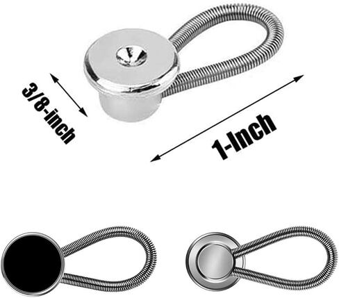 Collar Extenders for Mens Shirts, 12PCS Button Extender for Pants, Premium Collar Extenders for Mens Shirts, Button Extenders for Mens Dress Shirts Suits Trouser, Coat, Shirts (Silver Black White) in Saudi Arabia