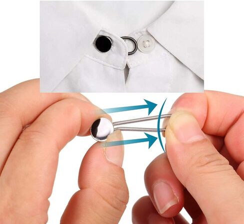 Collar Extenders for Mens Shirts, 12PCS Button Extender for Pants, Premium Collar Extenders for Mens Shirts, Button Extenders for Mens Dress Shirts Suits Trouser, Coat, Shirts (Silver Black White) in Saudi Arabia