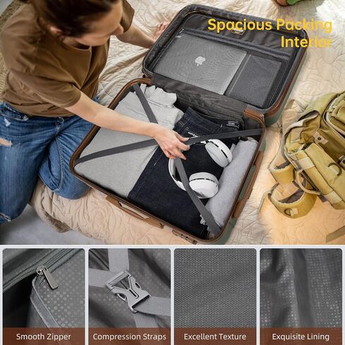 مجموعات حقائب لارفندر مكونة من 6 قطع، مجموعة حقائب حمل صلبة قابلة للتوسيع مع عجلات دوارة، حقيبة سفر خفيفة الوزن للرجال والنساء مع قفل TSA، أسود in Kuwait