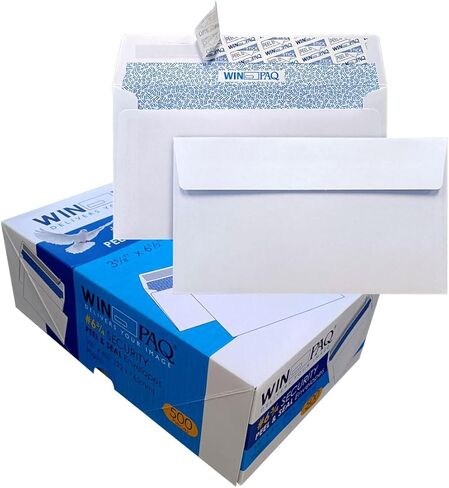 500#6 3/4 Self-Seal Security WINPAQ Envelopes, Security Tint and Pattern, Redi-Strip Closure, 24lb White Wove, 3-5/8 x 6-1/2, 500/Counts in Kuwait