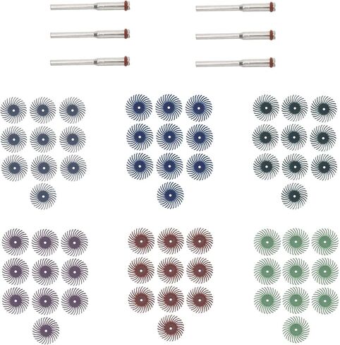 SING F LTD Set of Bristle Disc Kit with Shank 60PCS 1Inch Radial Bristle Disc Wheel Brushes Abrasive Brush Rotary Tool in Saudi Arabia