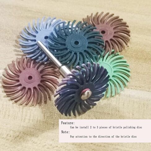 𝐋𝐮𝐨 𝐤𝐞 40 Pcs Radial Bristle Brush Disc,1/8 Inch Shank Bristle Wire Brushes Wheel for Rotary Tool Include Dremel-Mixed Grit 80# 120# 220# 320# 400# 600# 1000# in Saudi Arabia