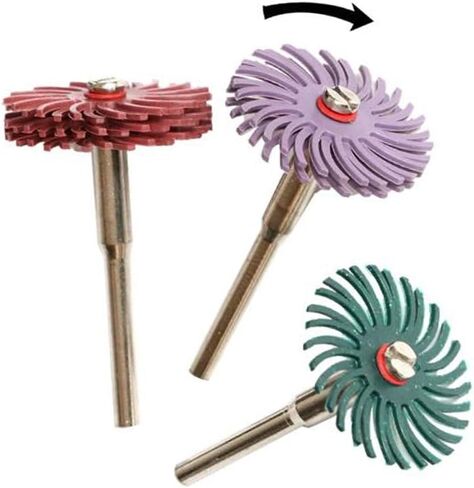 𝐋𝐮𝐨 𝐤𝐞 40 Pcs Radial Bristle Brush Disc,1/8 Inch Shank Bristle Wire Brushes Wheel for Rotary Tool Include Dremel-Mixed Grit 80# 120# 220# 320# 400# 600# 1000# in Saudi Arabia