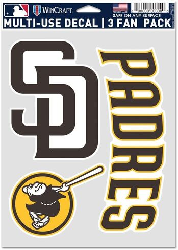ملصق WinCraft MLB San Diego Padres متعدد الاستخدام للمشجعين، 3 عبوات، ألوان الفريق، مقاس واحد in Saudi Arabia